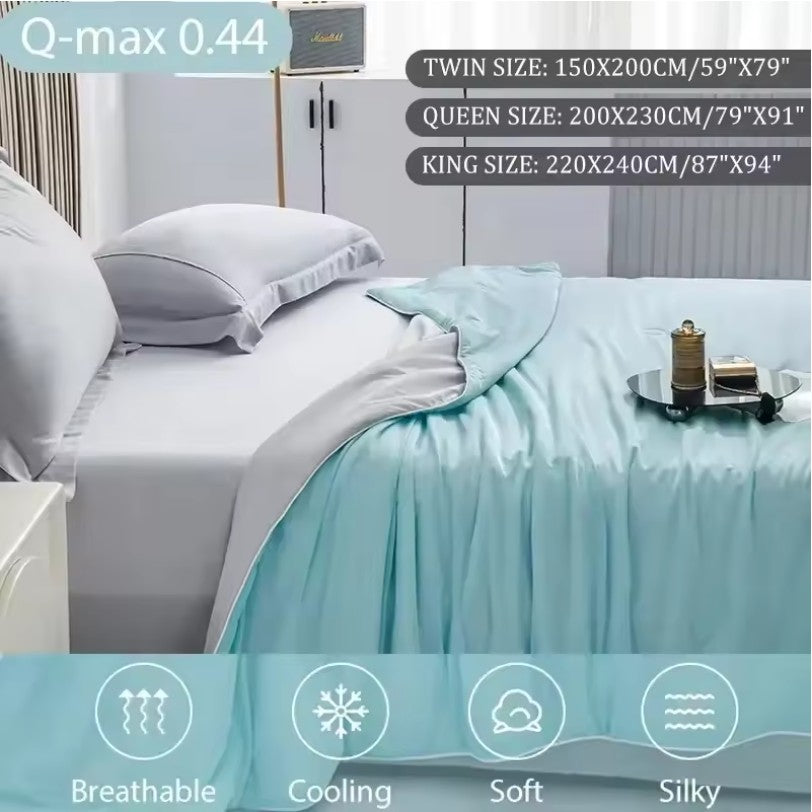 Double-Sided Cooling Blanket – Silky Lightweight Summer Quilt