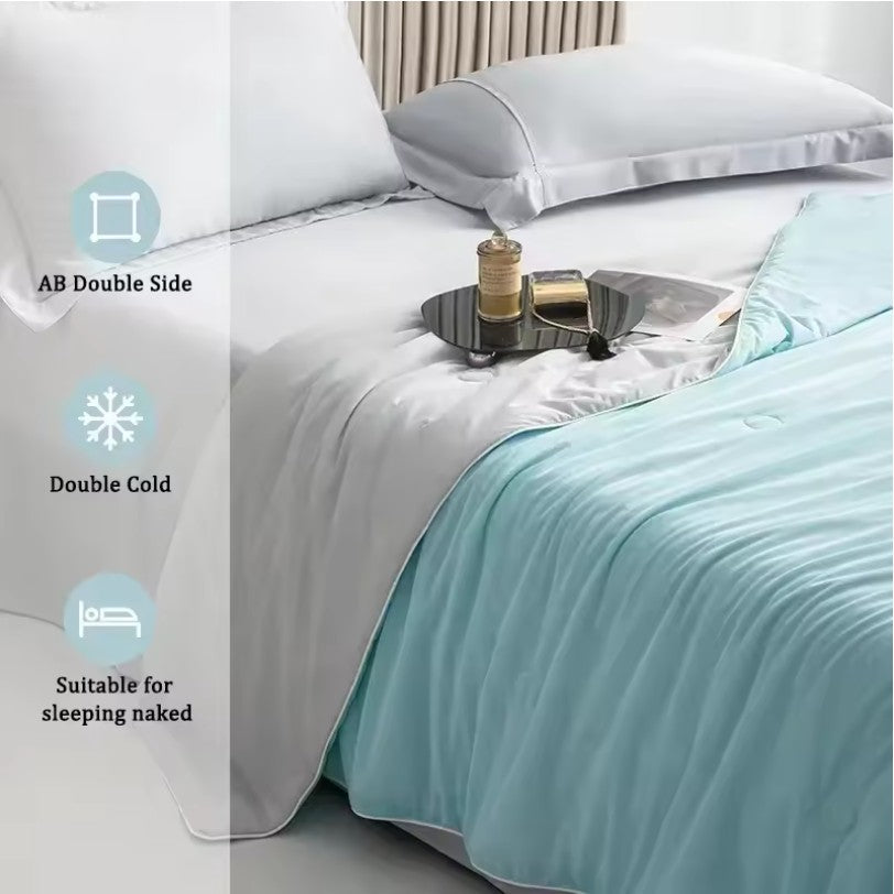 Double-Sided Cooling Blanket – Silky Lightweight Summer Quilt