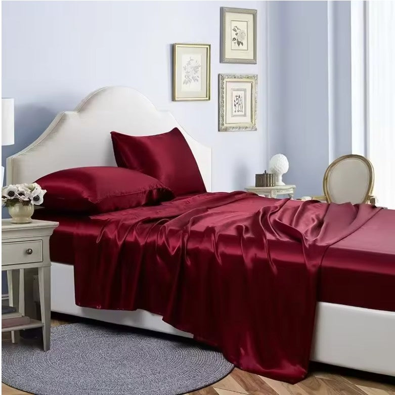 Luxury Satin Bed Sheet Set Queen King
