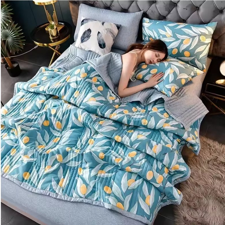 Quilted Queen Size Summer Quilt – Soft Washable Comforter for Bed